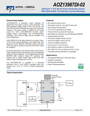 AOZ13987DI-02 datasheet cover page