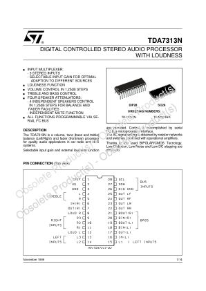 TDA7313N datasheet cover page
