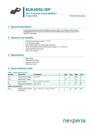 BUK4D50-30PX datasheet cover page