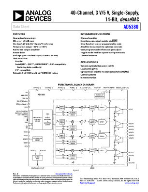 AD5380 数据手册首页