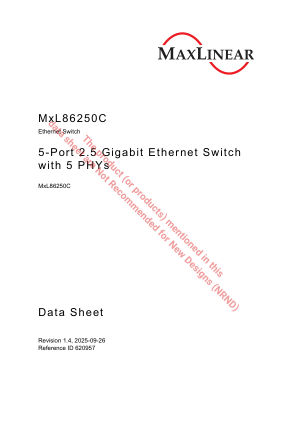 MXL86250C datasheet cover page