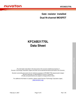 KFCAB21770L 数据手册首页