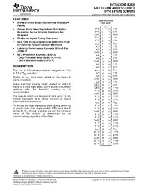 SN74ALVCHS162830 datasheet cover page
