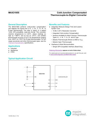 MAX31855 datasheet cover page