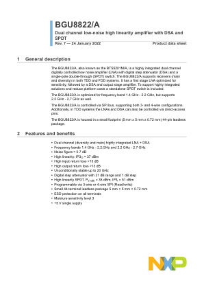 BGU8822 datasheet cover page