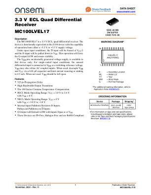 MC100LVEL17 数据手册首页