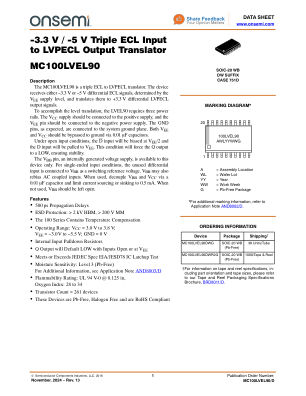 MC100LVEL90 datasheet cover page