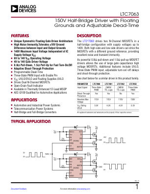 LTC7063 datasheet cover page