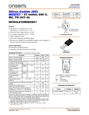 NVH4L075N065SC1 数据手册首页