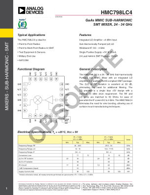 HMC798 datasheet cover page