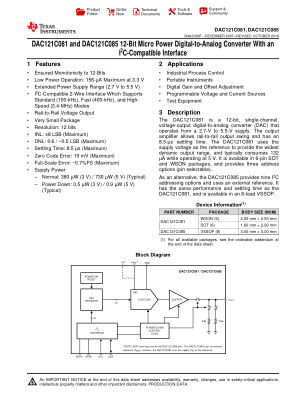 DAC121C085 数据手册首页