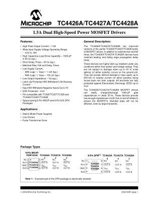 TC4427AEOA713 datasheet cover page