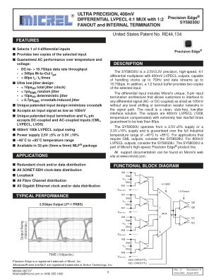 SY58030UMG datasheet cover page