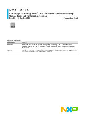 PCAL6408A datasheet cover page