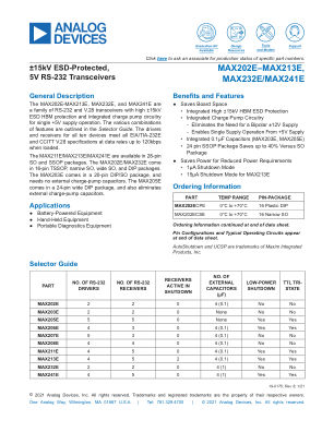 MAX202E datasheet cover page