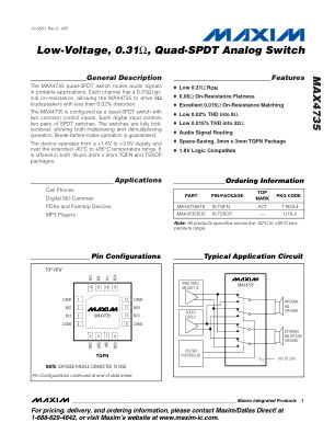 MAX4735 数据手册首页