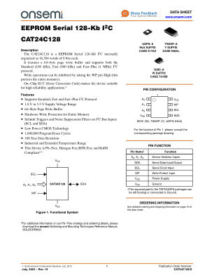 CAT24C128 datasheet cover page