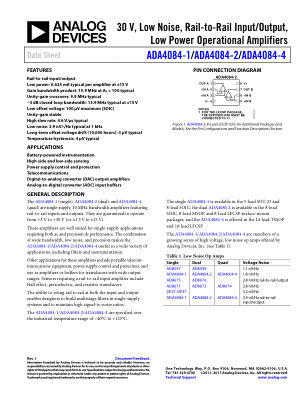 ADA4084-1 datasheet cover page
