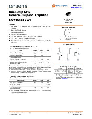 NSVT5551DW1 数据手册首页
