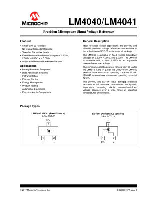 LM4040DYM3-2.5-TR 数据手册首页
