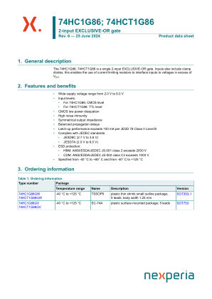74HCT1G86GW datasheet cover page