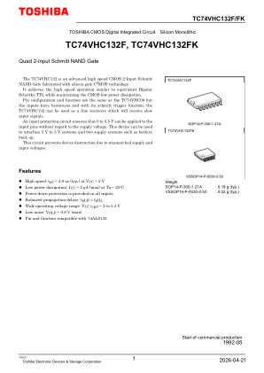 TC74VHC132F datasheet cover page