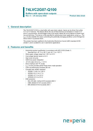74LVC2G07GW-Q100 datasheet cover page