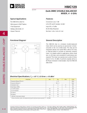 HMC129 datasheet cover page