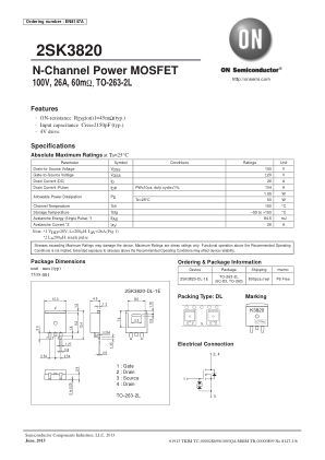 2SK3820 datasheet cover page