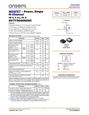 NVTYS006N06C 数据手册首页