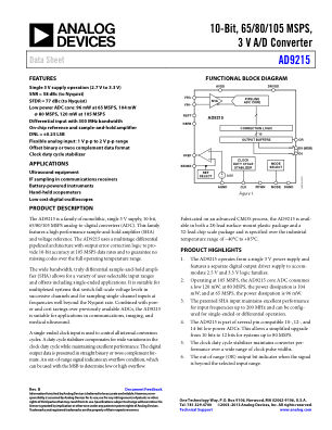 AD9215 datasheet cover page