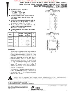 TIBPAL16R8-20M 数据手册首页