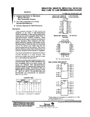 SN74S139A datasheet cover page