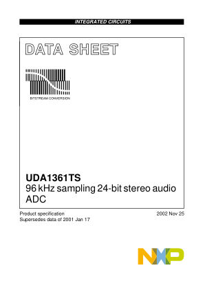 UDA1361TS 数据手册首页