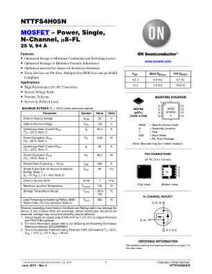 NTTFS4H05N 数据手册首页