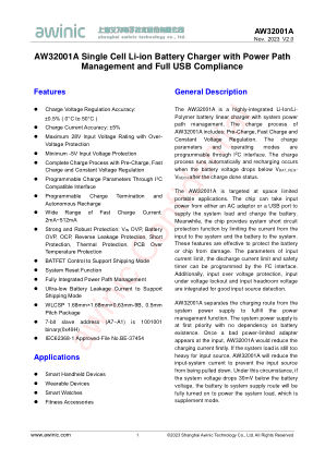 AW32001A datasheet cover page
