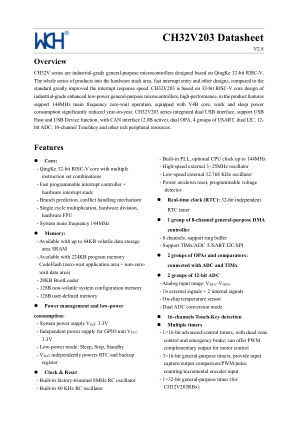 CH32V203G6U6 数据手册首页