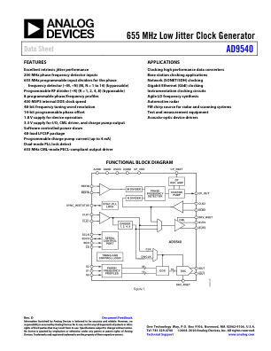 AD9540 数据手册首页