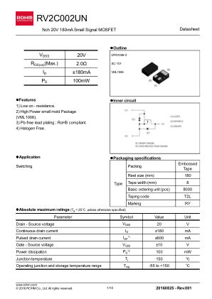 RV2C002UN datasheet cover page