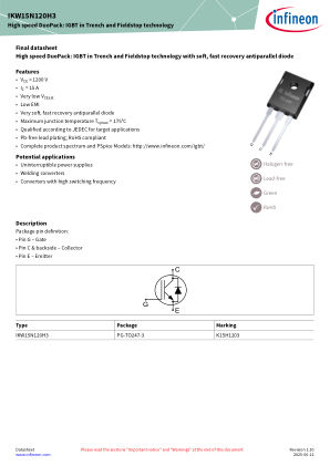 IKW15N120H3 datasheet cover page