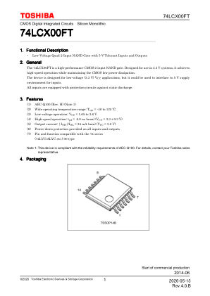 74LCX00FT datasheet cover page
