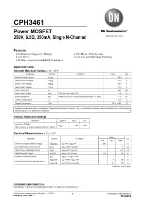 CPH3461 数据手册首页
