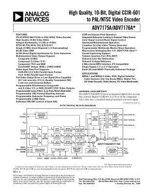 ADV7175A 数据手册首页