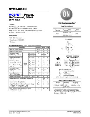 NTMS4801N 数据手册首页