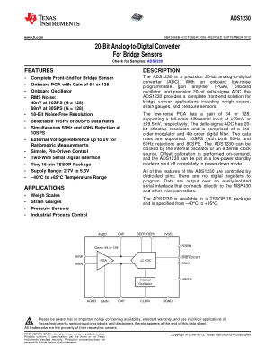 ADS1230 datasheet cover page