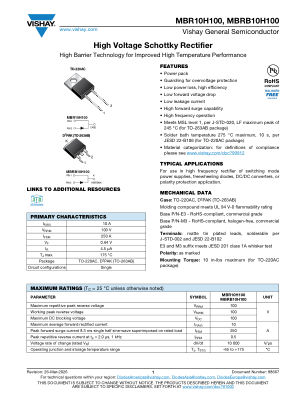 MBR10HXX datasheet cover page