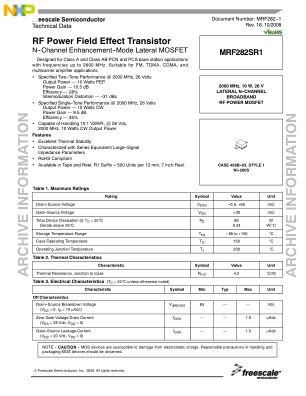 MRF282-1 数据手册首页