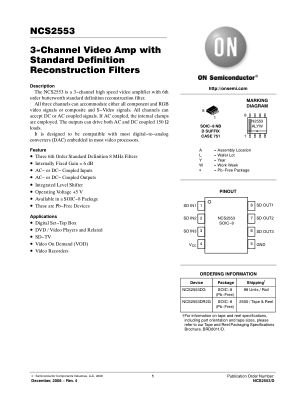 NCS2553 datasheet cover page