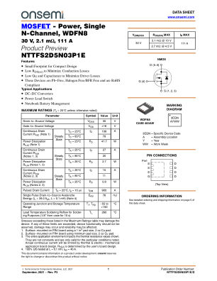 NTTFS2D5N03P1E 数据手册首页