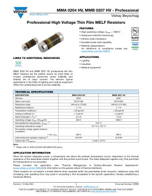 MMA0204HV-MMB0207HV datasheet cover page